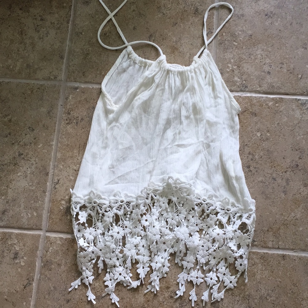 3 for $10 Gorgeous white string drawn top